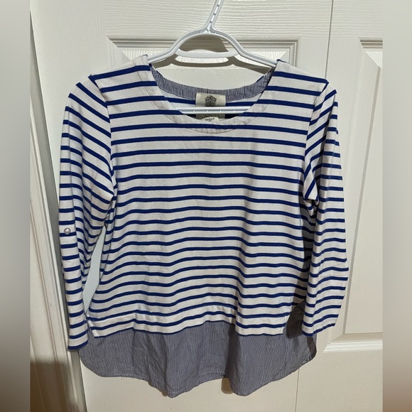 Anthropologie Lili’s closet GABBI BLUE STRIPED TOP - Picture 4 of 4